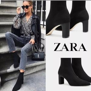 zara fabric ankle boots